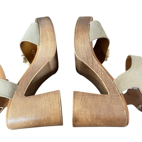 Sophia Milano Made Italy Tan Suede Block Heel Sandals size 8 NWTs - Picture 10 of 12